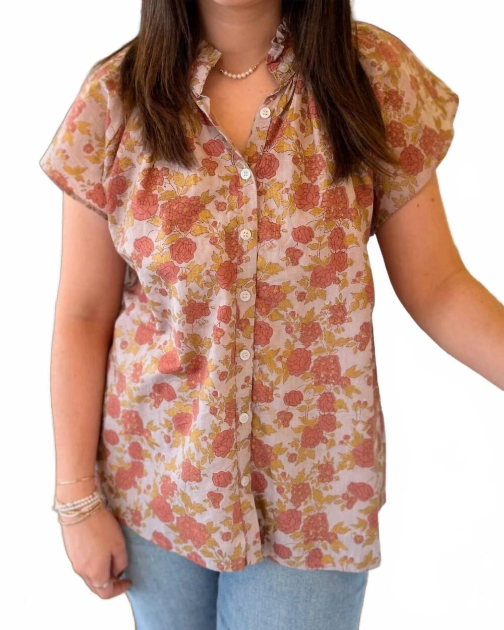 NEW VICTORIA DUNN bays blouse in pastel parchment